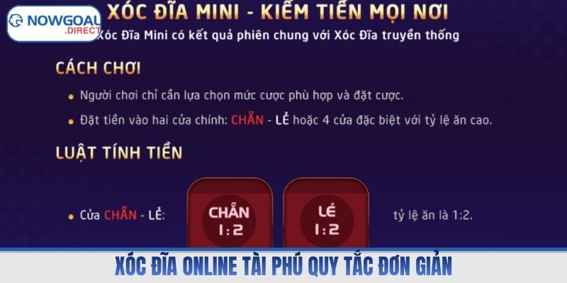 Xóc đĩa online tài phú quy tắc đơn giản